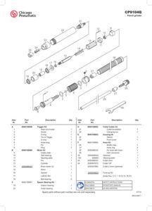 Prima pagină: Vedere explodată și lista de piese CP9104Q