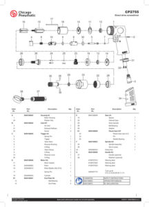Prima pagină: Vedere explodată și lista de piese CP2755