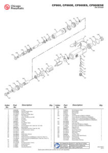 Prima pagină: Vedere explodată și lista de piese CP860ESE