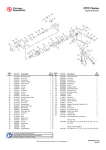 Prima pagină: Vedere explodată și lista de piese CP721