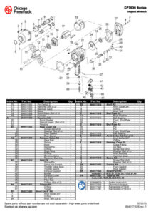 Prima pagină: Vedere explodată și lista de piese CP7630