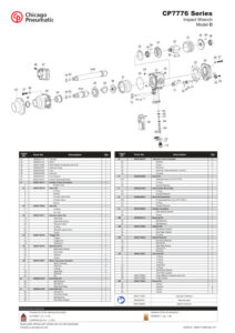 Prima pagină: Vedere explodată și lista de piese CP7776-6
