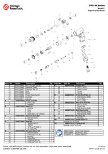 Prima pagină: Vedere explodată și lista de piese CP2141