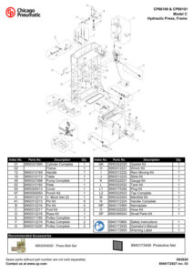 Prima pagină: Vedere explodată și lista de piese — 3/3 CP86101 SUA