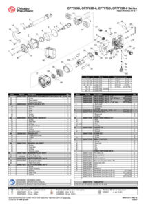 Prima pagină: Vedere explodată și lista de piese CP7763D-6