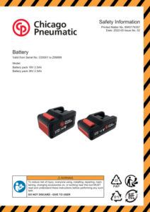Prima pagină: Instrucțiuni de siguranță Acumulator CP36XP25, 36V, 2,5Ah