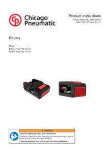 Prima pagină: Manual de utilizare Acumulator CP18XP25, 18V, 2,5Ah