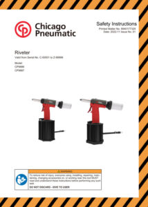 Prima pagină: Instrucțiuni de siguranță CP9887 - Nituitor pneumatic