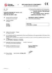 Prima pagină: Declarație de conformitate CE CP7749
