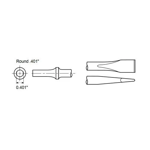 FLAT CHISEL SHANK ROUND .401" — Chicago Pneumatic A008542