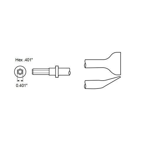 ANGLE SCALING SHANK HEX .401" — Chicago Pneumatic CA155780
