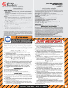 Prima pagină: Instrucțiuni de siguranță Kit CP875