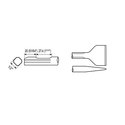 ROUNDED POINT SHANK QTR. OCT. WF 1/2" — Chicago Pneumatic P072213