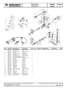 Prima pagină: Vedere explodată și lista de piese Trusă hidraulică de îndreptat caroserii 4 t Rodcraft HRS04
