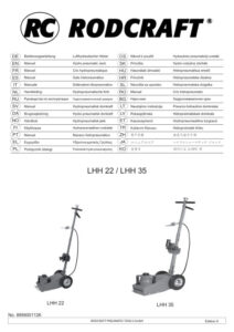 Prima pagină: Manual de utilizare Cric hidraulic pneumatic 30 t Rodcraft LHH35