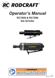 Prima pagină: Manual de utilizare Polizor drept pneumatic Rodcraft RC7058