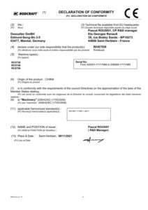 Prima pagină: Declarație de conformitate CE Pistol de nituit pneumatic Rodcraft RC6748