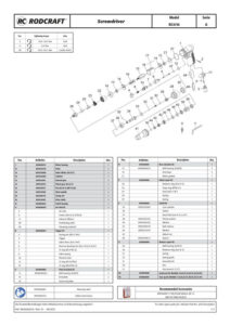 Prima pagină: Vedere explodată și lista de piese Șurubelniță pneumatică tip pistol Rodcraft RC4710