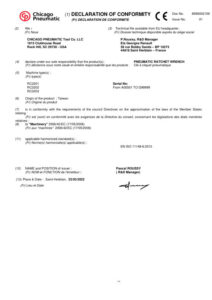 Prima pagină: Declarație de conformitate CE Clichet pneumatic mini multifuncțional Rodcraft RC3202