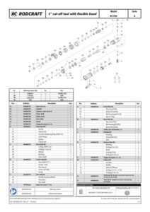 Prima pagină: Vedere explodată și lista de piese Polizor pneumatic de debitare 75 mm cu cap articulat Rodcraft RC7199