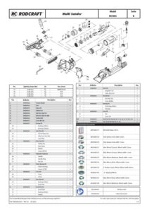 Prima pagină: Vedere explodată și lista de piese Șlefuitor pneumatic MBX Rodcraft RC7095