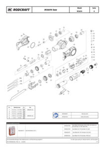 Prima pagină: Vedere explodată și lista de piese Ferăstrău pneumatic cu angrenaje Rodcraft RC6070