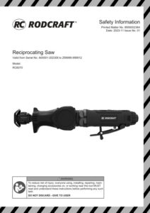 Prima pagină: Manual de utilizare Ferăstrău pneumatic cu angrenaje Rodcraft RC6070