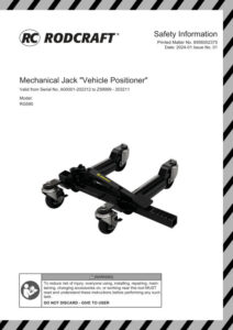 Prima pagină: Manual de utilizare Cărucior de manevrare autoturisme Rodcraft RG590